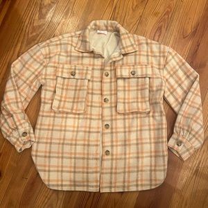 Pink lily fall jacket plaid shacket